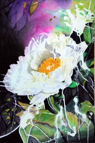 Abstract White Peony